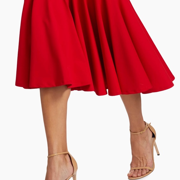 NWT SZ O/S Gorgeous Red Susana Monaco Flutter Midi dress. - Picture 5 of 8